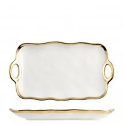 Immagine prodotto di H&H Vassoio Gala In Porcellana Bordo Oro Cm20X34,5
