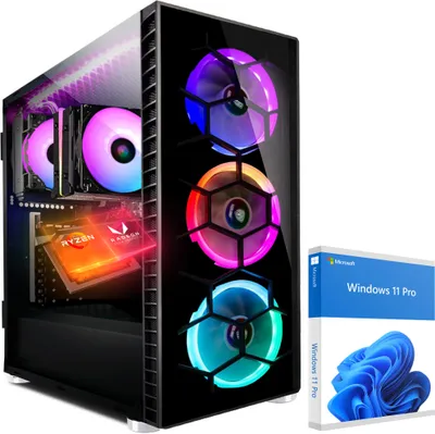 Produktbild von KRAFTPC High End Gaming-PC AMD Ryzen7 5700G - AMD Radeon VEGA Grafik - 500GB M.2 NVMe SSD - 16GB DDR4 - Windows 11 - WLAN - Gamer PC Desktop PC Gaming