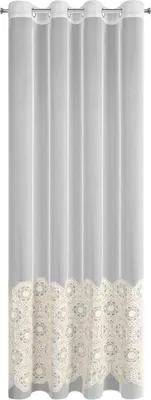 Obrázek produktu pro EUROFIRANY | Záclona - závěs - 140 x 250 cm - béžová - s aplikací