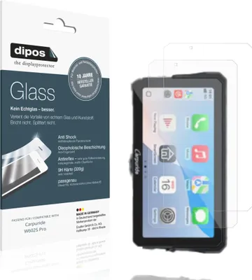 Produktbild von 2x Schutzfolie für Carpuride W602S Pro matt - Anti-Shock 9H Folie dipos Glass Kunststoffglas