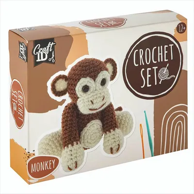 Immagine prodotto di Adorabile scimmia all'uncinetto - La coccola perfetta per bambini e adulti! Fatta a mano, in morbido filato, perfetta per un regalo o una decorazione.