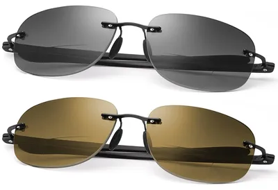 Produktbild von Bifokale Lesebrille, rahmenlos, Stärke 2.0, schwarz, für Männer und Frauen