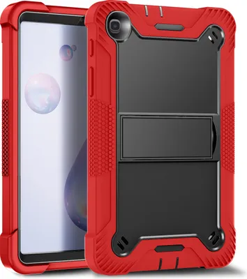 Image de Etui enfant pour Samsung Galaxy Tab A 8.4" 2020, Etui antichoc léger et durable avec un design mignon, une poignée et une béquille rouge