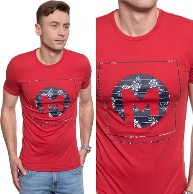 Produktbild von MUSTANG Herren, T-Shirt AARON C PRINT, M, Rot, sport, tshirt, shirt