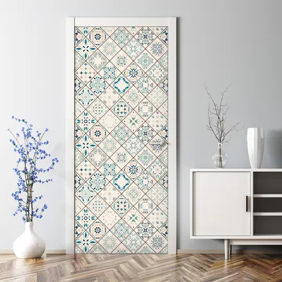 Produktbild von Dekorative Türtapete selbstklebend Klebefolie Türposter Tapete Türaufkleber Fliesen Mosaik 77 x 200 cm