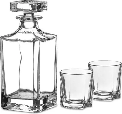 Zdjęcie produktu dla Zestaw 3 szklanek do whisky i karafki z kryształu