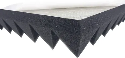 Produktbild von Dibapur ® Pyramidenschaumstoff -  SELBSTKLEBEND (50x50x 5 cm) Akustikschaumstoff Acoustic Foam self adhesive - Schalldämmmatten zur effektiven Akustik Dämmung
