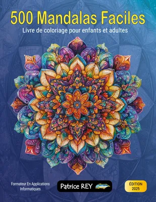 Produktbild von Entspannendes Malbuch für Kinder und Erwachsene: 500 einfache handgezeichnete Mandalas mit Tiermotiven (Elefanten, Pferde)