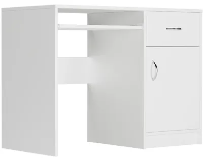 Obrázok produktu pre Počítačový písací stôl 100 cm so zásuvkou a skrinkou FRAMIRE N-9, biely