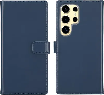 Image de Selencia Bibliothèque en cuir véritable pour le Samsung Galaxy S25 Ultra - Bleu
