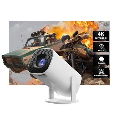 Produktbild von AIORBER 4K WiFi Beamer tragbar, Android Mini Projektor, Auto Keystone, leise, Heimkino & Outdoor, 180° Projektion, Weiß