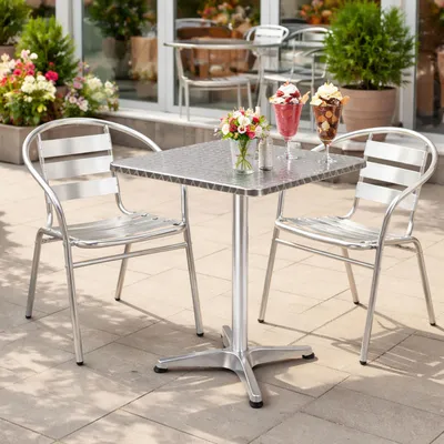 3-tlg. Bistrogarnitur Balkonset 60x60cm Alu klappbar höhenverstellbar