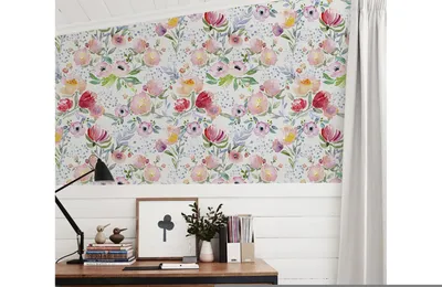 Produktbild von Coloray Fototapete 290x290 cm An Einer Wand Latex Latextapete - Floral Cottage Country Chic Rose Gartenblume