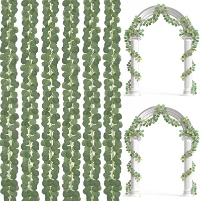 Künstliche Eukalyptus-Girlande, 6 Stück, 2,1 m, grün