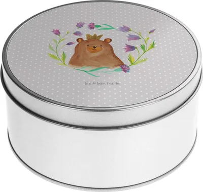 Produktbild von Mr. & Mrs. Panda Erinnerungsbox Bär Königin - Grau Pastell - Geschenk, Mama, Muttertag, Teddy, Mutter, Dose, Lieblingsmensch, zuckerdose, Mutti, Teedose, Blechdose, Mom