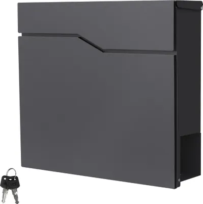 Produktbild von ML-Design Briefkasten mit Zeitungsfach, 37x37x11 cm, Anthrazit, aus Edelstahl