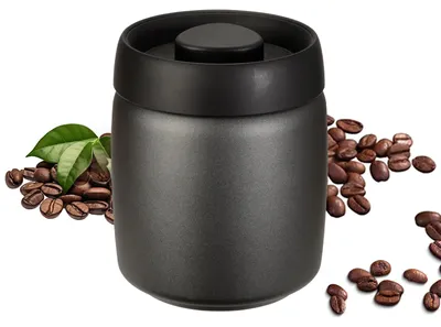 Image de Contenant à café en acier inoxydable Cozary, 800 ml, boîte à café sous vide, hermétique