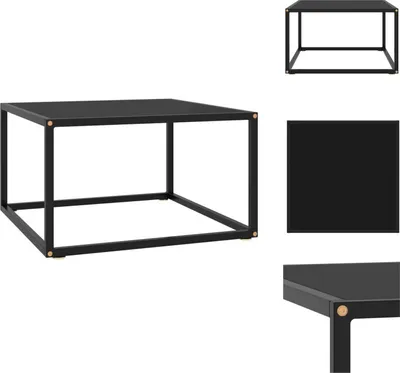Zdjęcie produktu dla vidaXL Stolik kawowy czarny z czarnym szkłem 60x60x35 cm - Stoliki kawowe