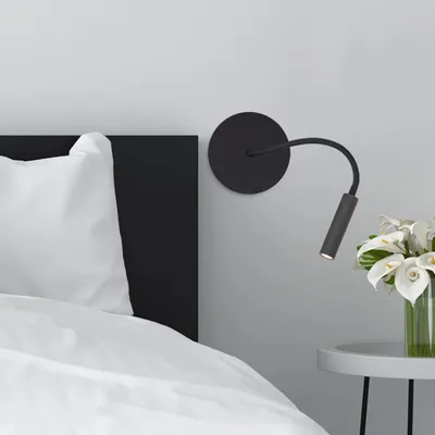 Imagen del producto de BRILLIANT: Lámpara de pared LED Jutta con brazo flexible e interruptor, color arena y negro