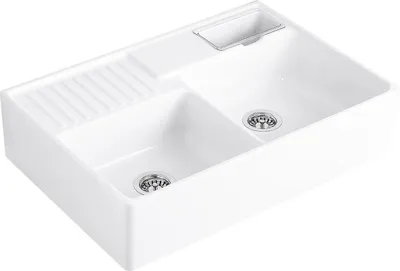 Produktbild von Villeroy & Boch Spülstein Doppelbecken 895 x 630 mm Exzenterbetätigung chromit
