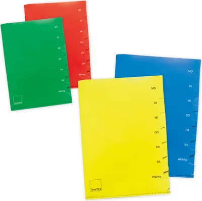 Produktbild von TimeTEX Wochentags-Mappe A4-Plus, 2 Stück, 7 Unterteilungen