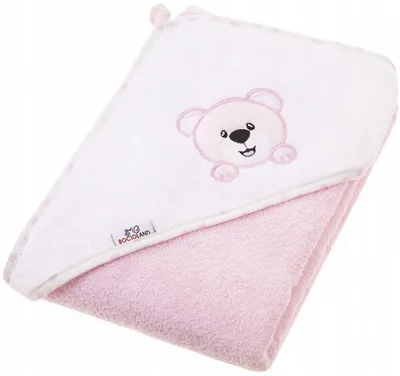 Produktbild von Kapuzenhandtuch Teddybär 100x100 cm Rosa / Bocioland