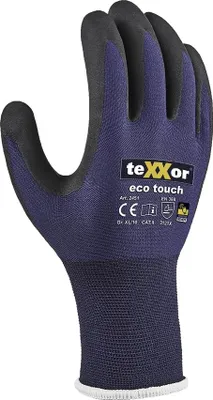 Produktbild von teXXor® Nylon-Strickhandschuhe eco touch®, Dunkelblau/Schwarz