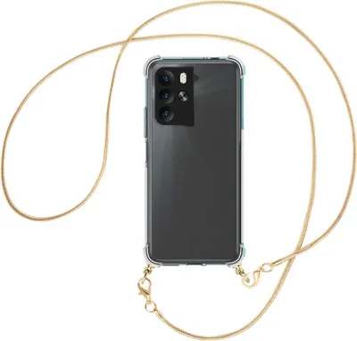 Produktbild von Handykette Backcover-Schutzhülle mit Band (Metall goldfarben) für HTC U23 Pro (2QC9200,-9100,-B100, 6.7'') - goldfarbene Snake-Kette