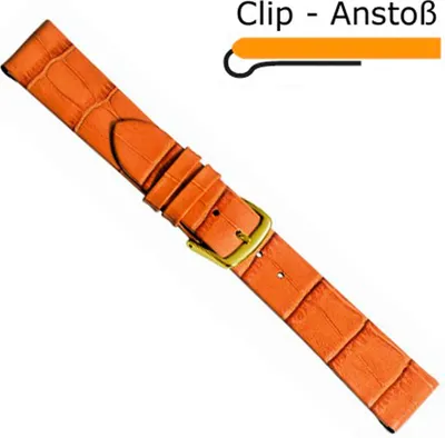 Produktbild von Louisiana Clip Ersatzband Uhrenarmband Kalbsleder Orange 20473G, Stegbreite:12mm