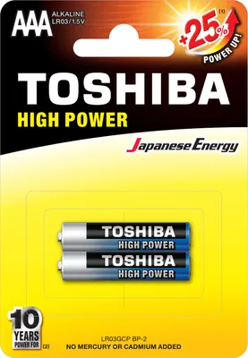 Obrázok produktu pre Alkalické batérie TOSHIBA HIGH POWER LR03 AAA 1,5V blister 2ks