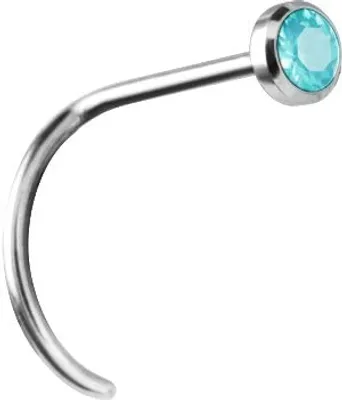 Produktbild von Karisma Nasenpiercing Titan G23 Mit Kristall Elements 0,8mm Nasenstecker - Aqua