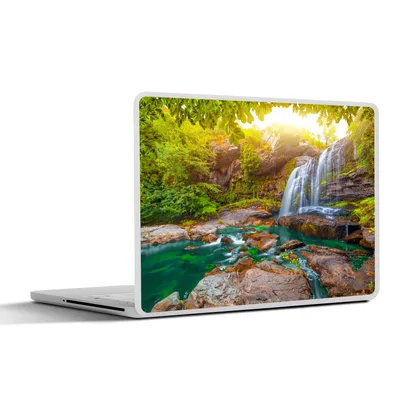 Produktbild von MuchoWow® Laptop Aufkleber Sticker Cover Natur - Wasserfall - Pflanzen - Bäume - Sonne 31x22.5 cm - Laptop-Deko
