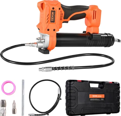 Produktbild von VEVOR Akku-Fettpresse, max. 55 MPa, Schmierpresse mit LED-Licht & Schlauch, 20-V-Akkubetrieb & Auslöser, Kompatibel mit 18V Makita-Akkus, zum Schmieren von Fahrzeugen oder Maschinen (Nur Werkzeug)