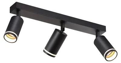 Image de ZMH LED Plafonnier 3 flammes Noir Spots GU10 Pivotant Applique Métallique pour hall salon chambre à coucher, sans ampoules