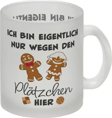 Produktbild von Lebkuchenmännchen Glas Tasse mit Spruch