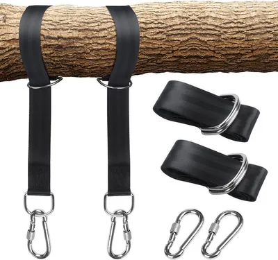 Produktbild von HSXL Hängematten-Aufhängesystem - 2x Nylongurt - 2x Karabiner - max. 150kg - Auch geeignet für Schaukel, Nestschaukel, Hängesessel, Hängemattenaufhängung