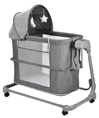 Obrázek produktu pro Dětská kolébka, elektrický mechanismus, nastavitelná poloha, 08601-SHJ-JM-TMAVĚ ŠEDÁ