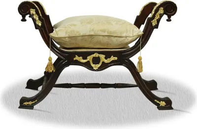 Produktbild von Casa Padrino Barock Sitzhocker Schwarz Gold - Luxus Kreuzhocker