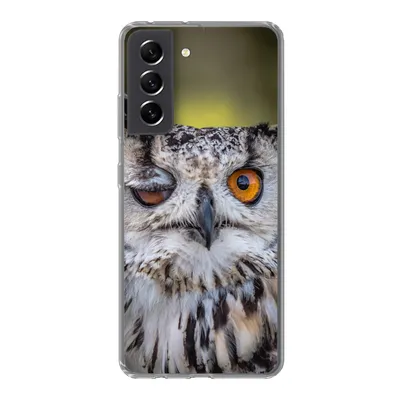 Produktbild von MuchoWow® Handyhülle Schutzhülle Hülle für Samsung Galaxy S21 FE Eule - Auge - Orange Silikon Softcase Handy Hülle - Mobiltelefonhülle