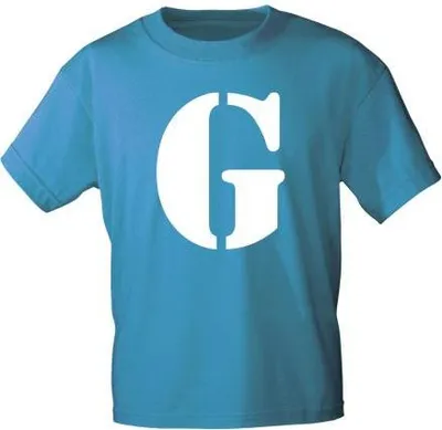 Produktbild von Marken T-Shirt mit Print Buchstabe - G - 85121 Türkis Gr. S-3XL Größe - 3XL