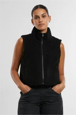 Obrázek produktu pro Dámská vesta Urban Classics Ladies Short Sherpa Vest black - S