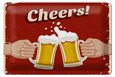 Produktbild von Blechschild Alkohol 30x20cm Beer Cheers Bier