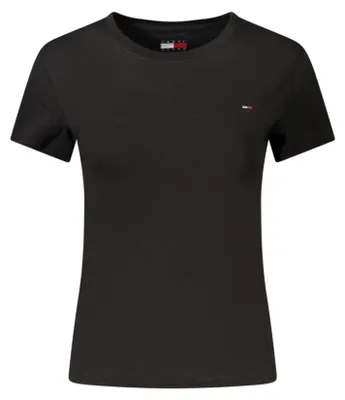 Produktbild von Nachhaltiges Damen T-Shirt Schwarz – Kurzarm mit Logo-Stickerei