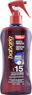 Obrázek produktu pro Ochranný olej Monoi Tahiti Babaria SPF 15 (300 ml)