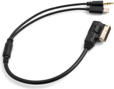 Produktbild von SYSTEM-S Media In AMI MDI zu Stereo 3.5mm Audio Aux und USB 3.1 Typ C für VW für Audi A4 A6 Q5 ab Bj. 2014