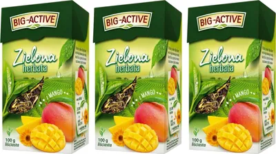 Produktbild von Grüner Tee mit Mango lose 3x 100g - loser Grüntee Mischung - Big-Active