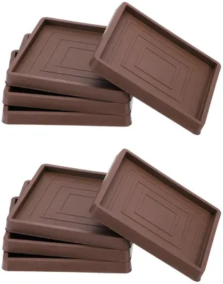 Gummimöbelgleiter 3,5 inch - 8 Stück - quadratisch und rutschfest für Möbelbeine - braun