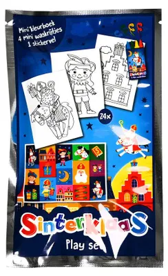 Productafbeelding van Kleurboek "Sinterklaas" met 4 kleurpotloden en een stickerblad