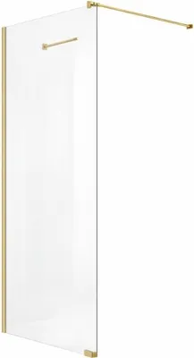 Image de Paroi de douche italienne Clear - 120 x 195 cm - Or brossé - LINEA
