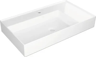Produktbild von Jungborn Waschtisch QUATTRO Becken links 81 x 46 cm weiß glänzend